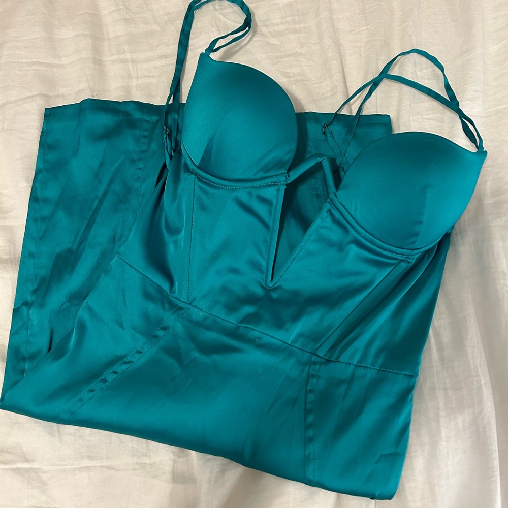 Oh Polly Turquoise mini dress
